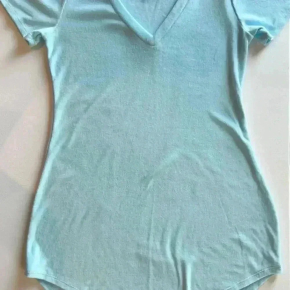 CHASER blue terry v neck shirt size small - Picture 4 of 8